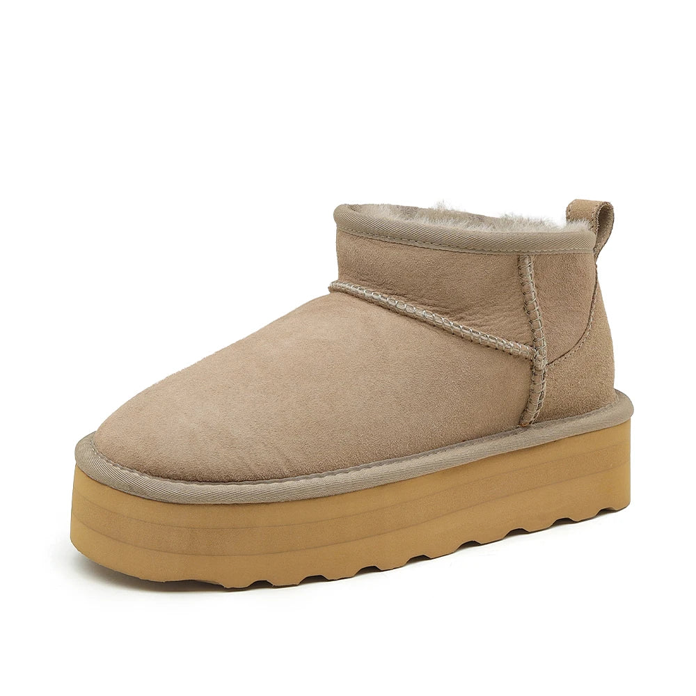 Mary Boots (Natural Fur, Suede Leather)