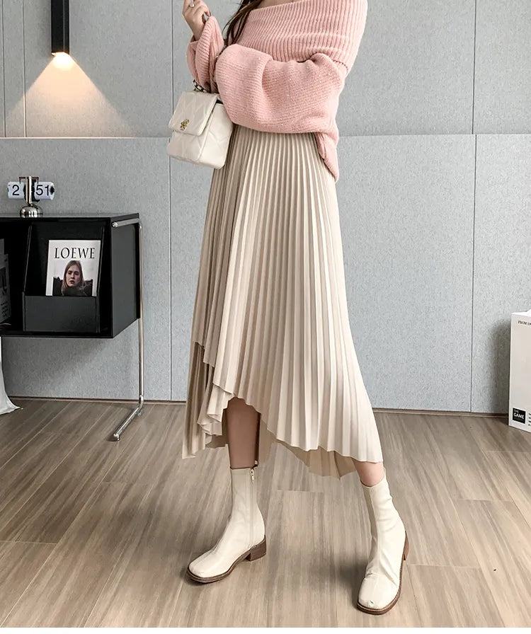 Asymmetrical Pleated Skirt