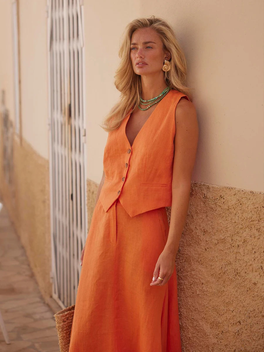 Michelle Cotton Set (Vest/Skirt)