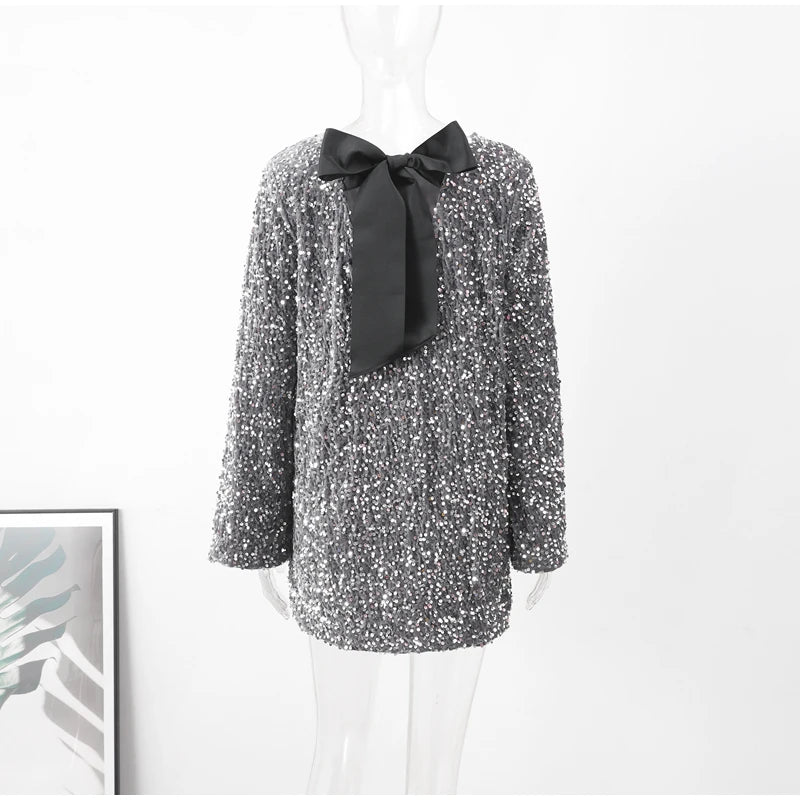 Shiny Party Dress With bow