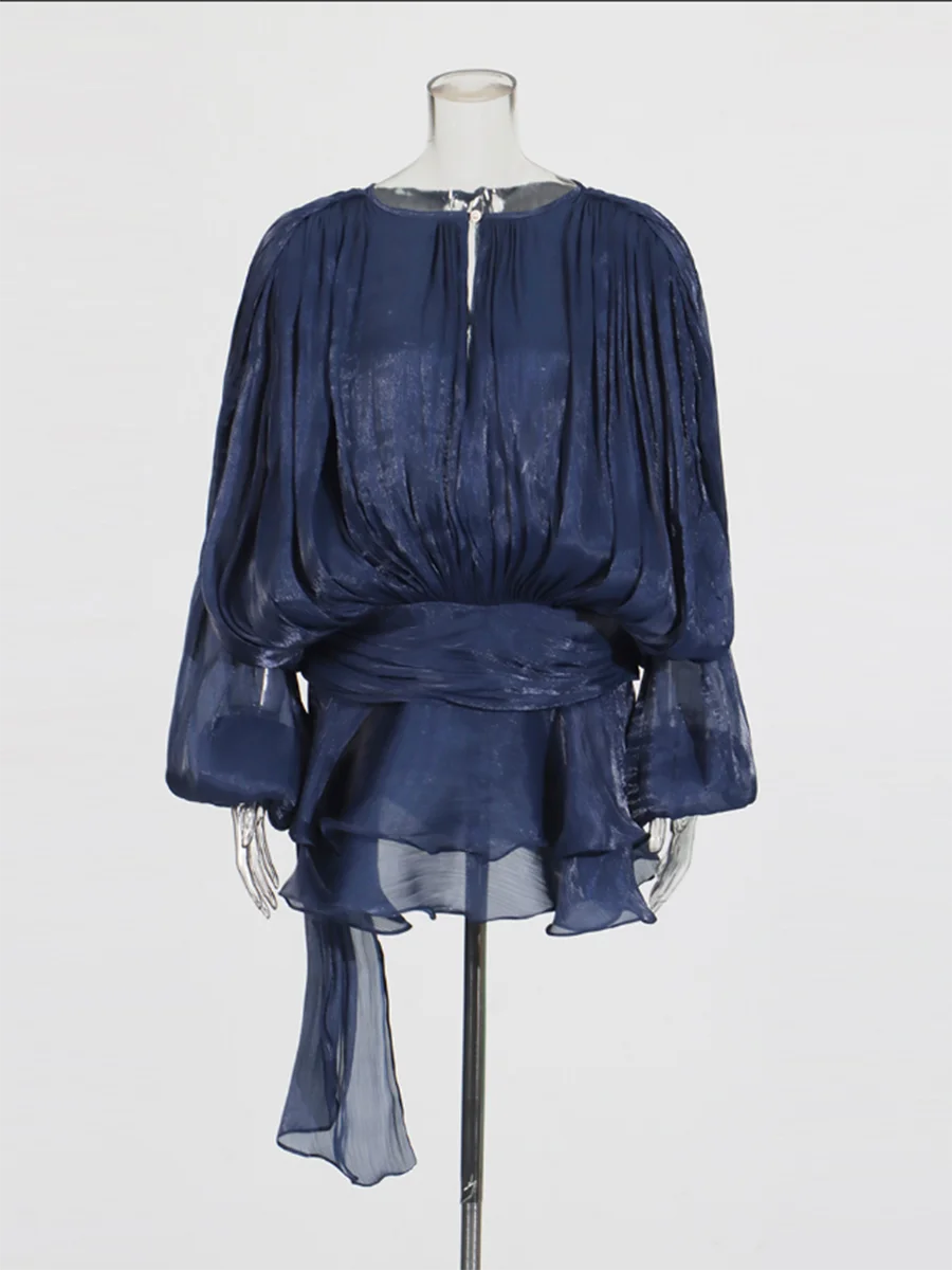 Beatrice Blouse/Mini Dress (with nude shorts)