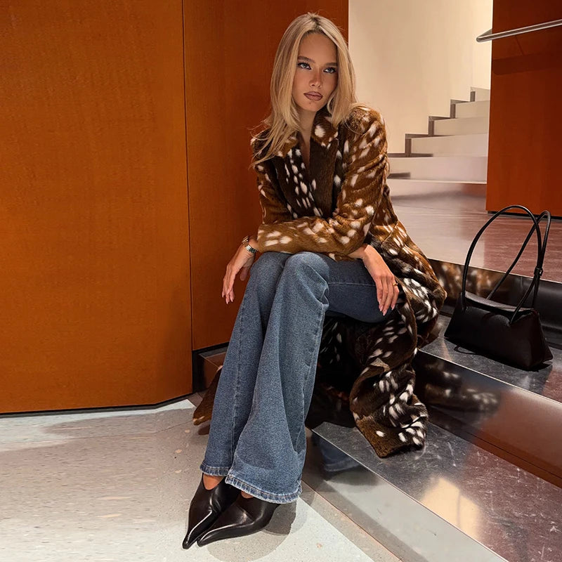 Bambi Deer Print Coat