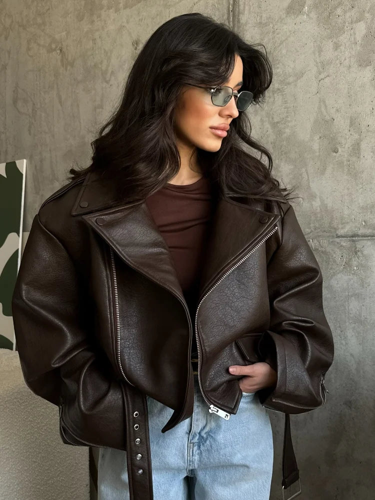 Sherry Retro Leather Jacket