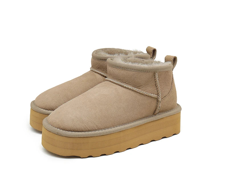 Mary Boots (Natural Fur, Suede Leather)