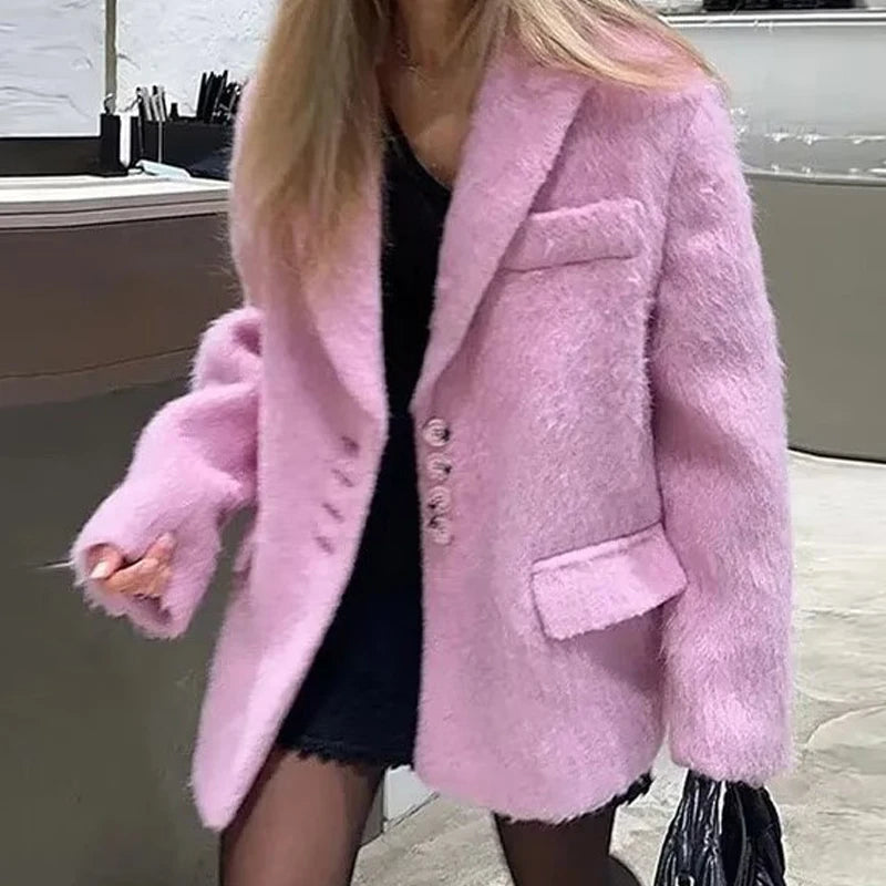 Kathy Fur-Effect Blazer