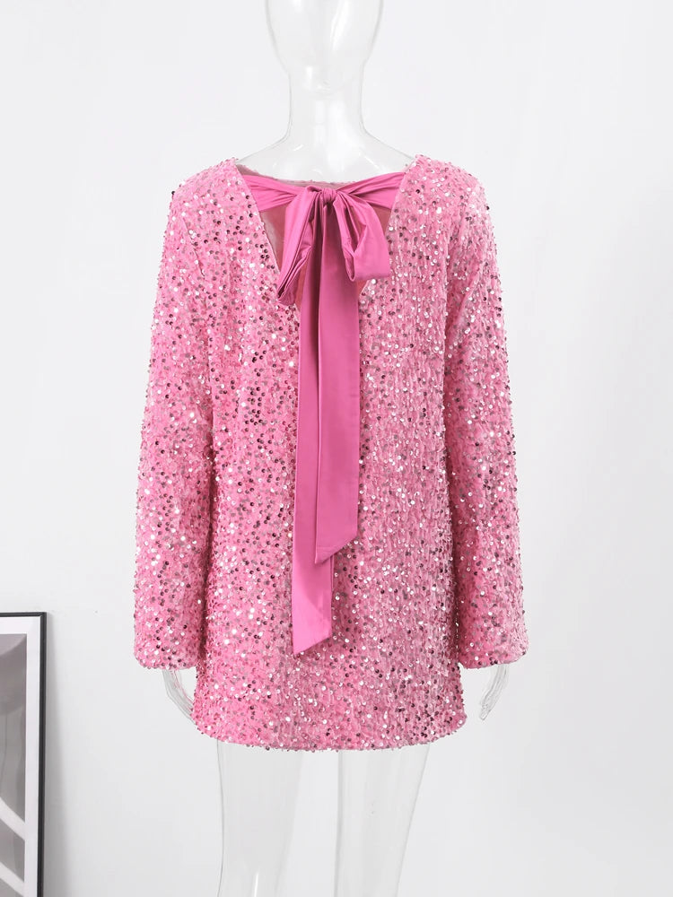 Shiny Party Dress With bow