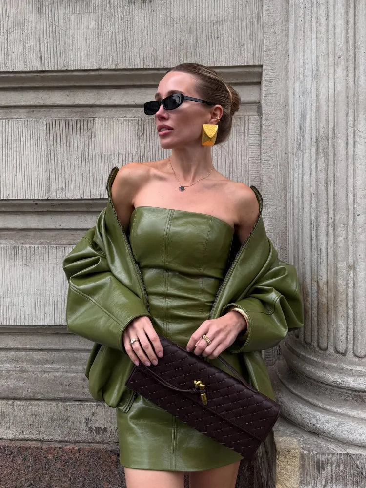 Nancy Leather Set  New (Coat/Pants/Dress)