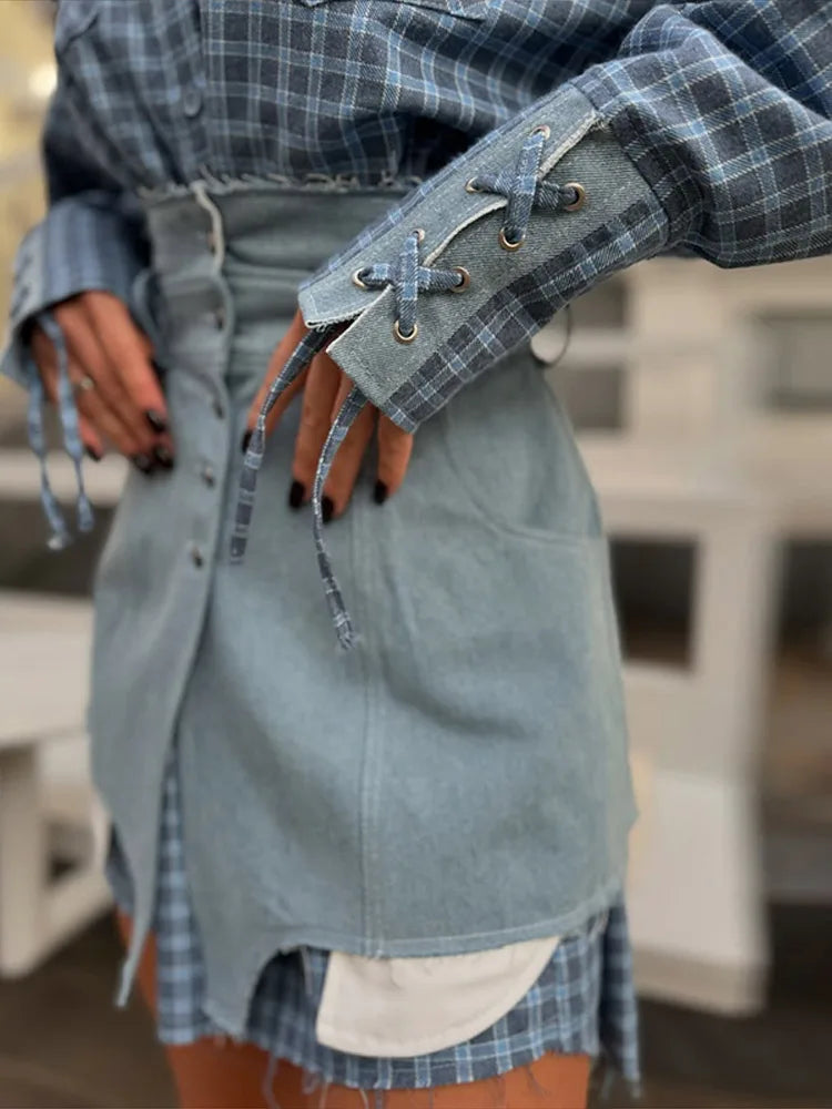 Jean Denim Set (Shirt/Skirt)