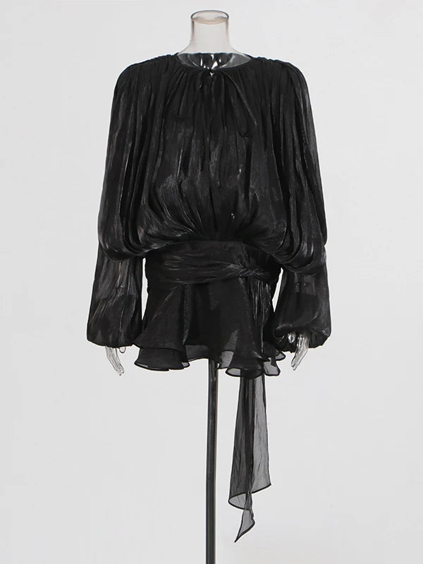 Beatrice Blouse/Mini Dress (with nude shorts)