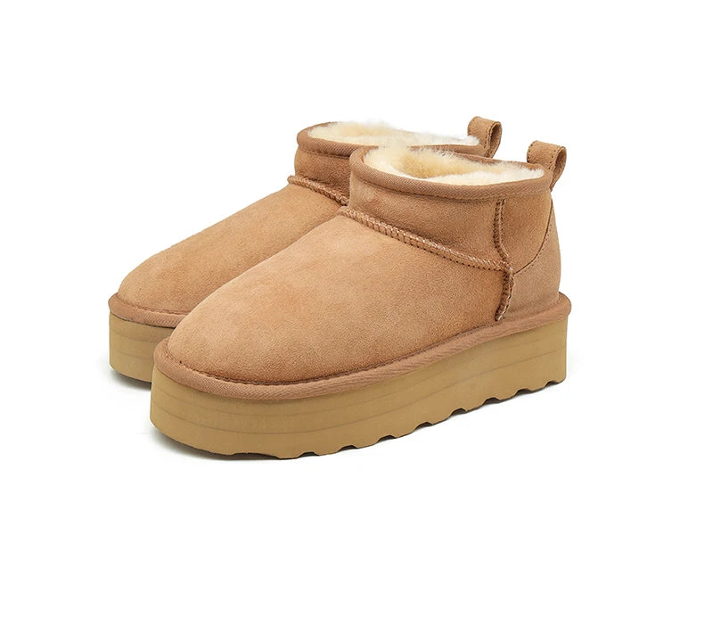 Mary Boots (Natural Fur, Suede Leather)