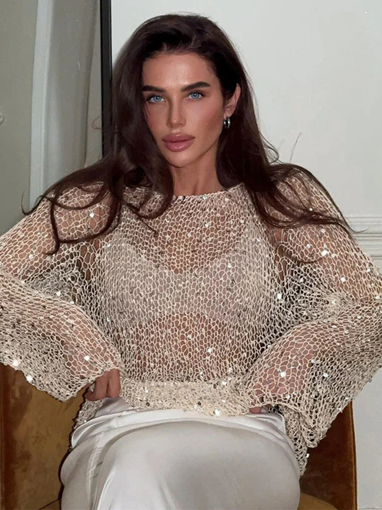 Heather Sequin Sweater