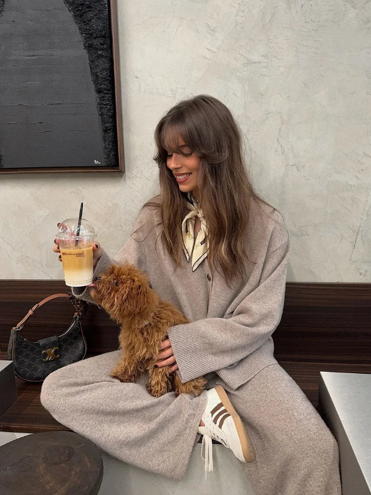 Julie Knitted Set (Cardigan/Pants)