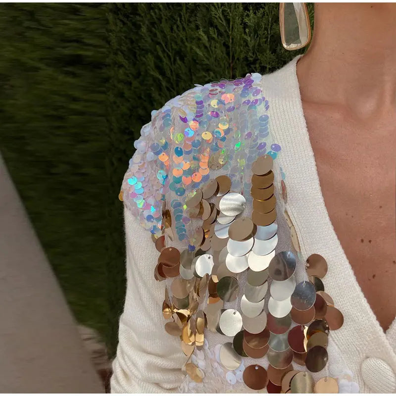 Amanda Sequins Knitted Cardigan