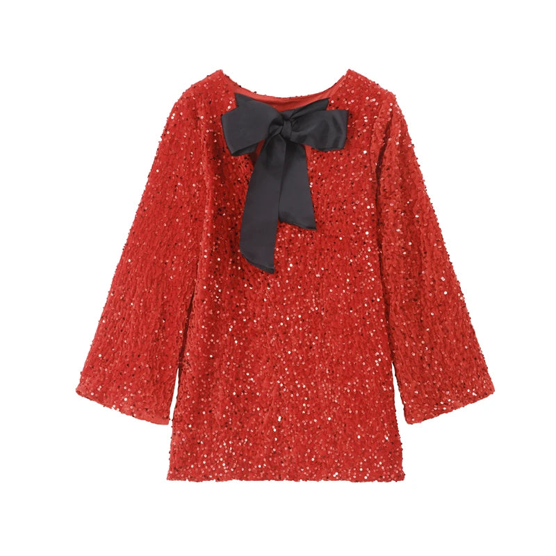 Shiny Party Dress With bow