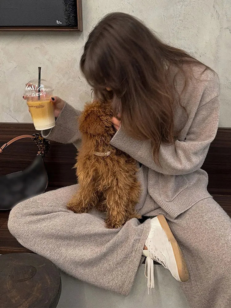 Julie Knitted Set (Cardigan/Pants)