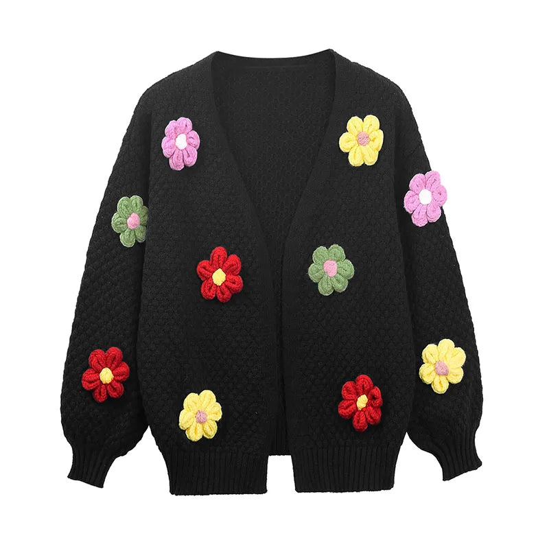 3D Flower Oversize Sweater