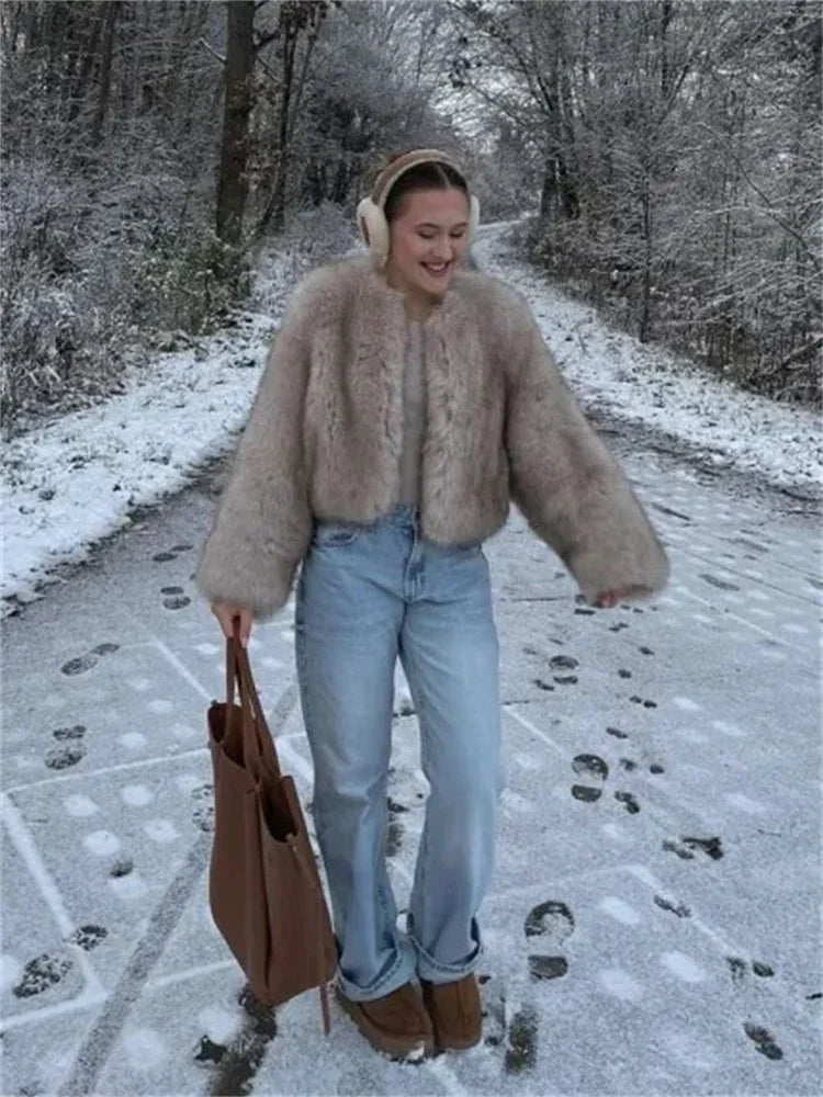 Short Faux Fur Coat