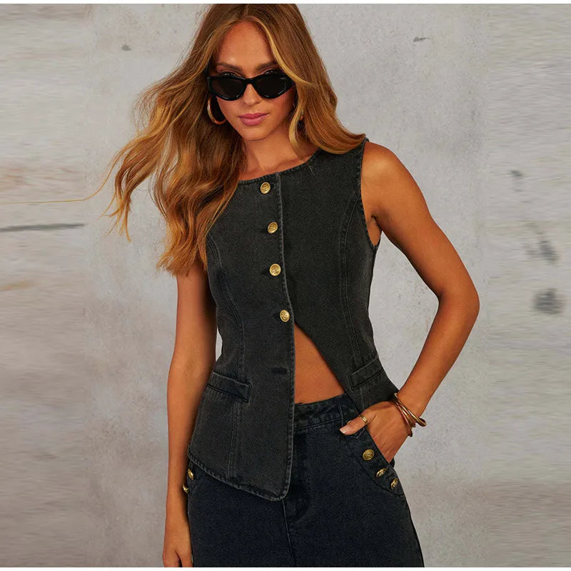 Patricia Denim Set (Vest/Pants)