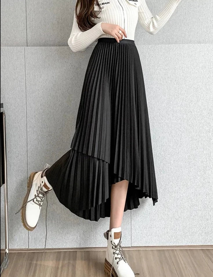 Asymmetrical Pleated Skirt