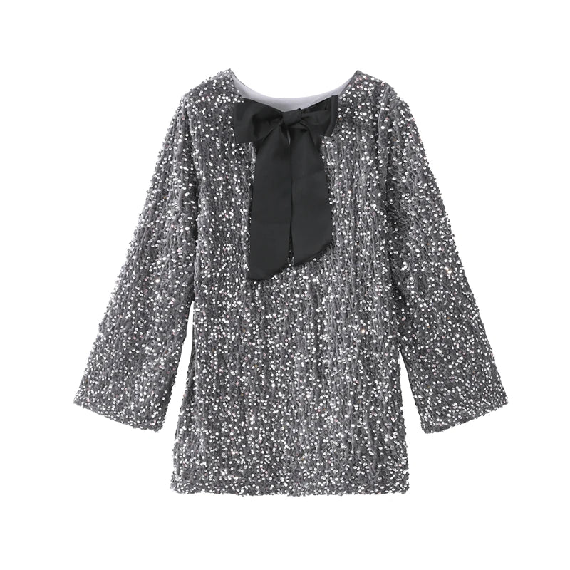 Shiny Party Dress With bow