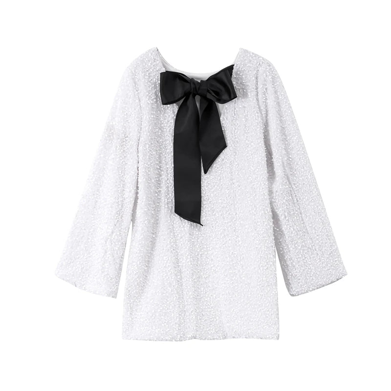 Shiny Party Dress With bow