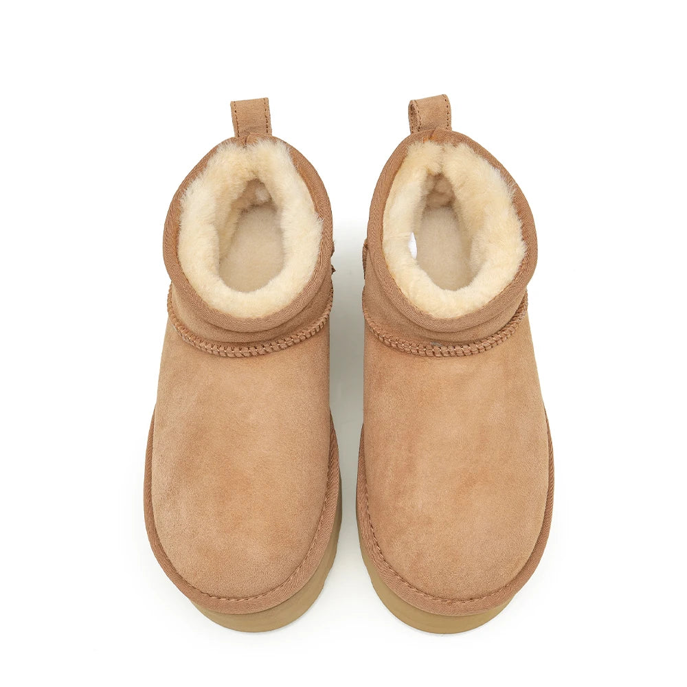 Mary Boots (Natural Fur, Suede Leather)