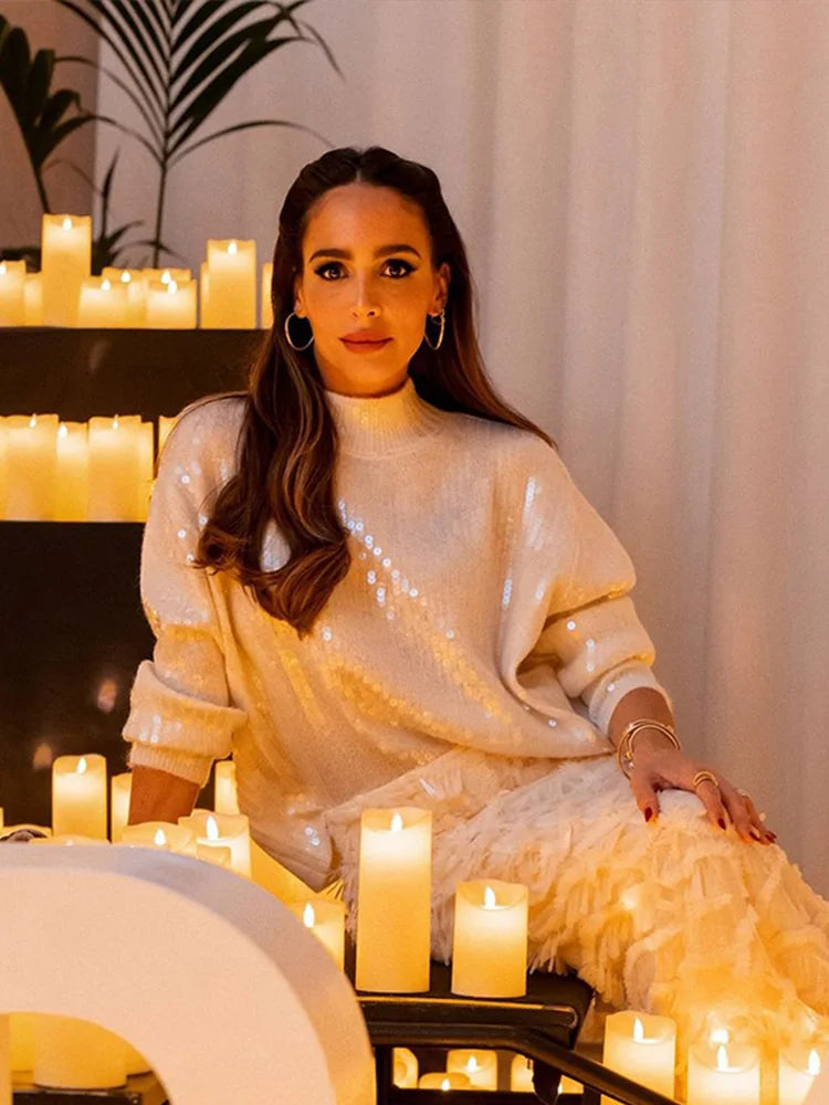 Mary Elegant Sequin Sweaters