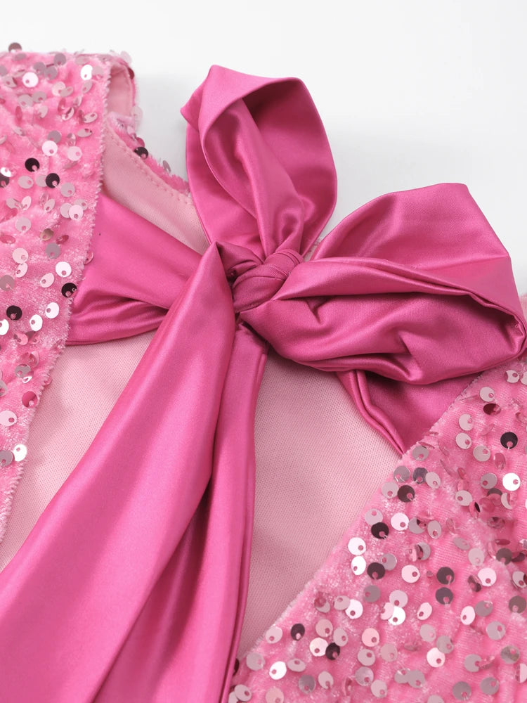 Shiny Party Dress With bow