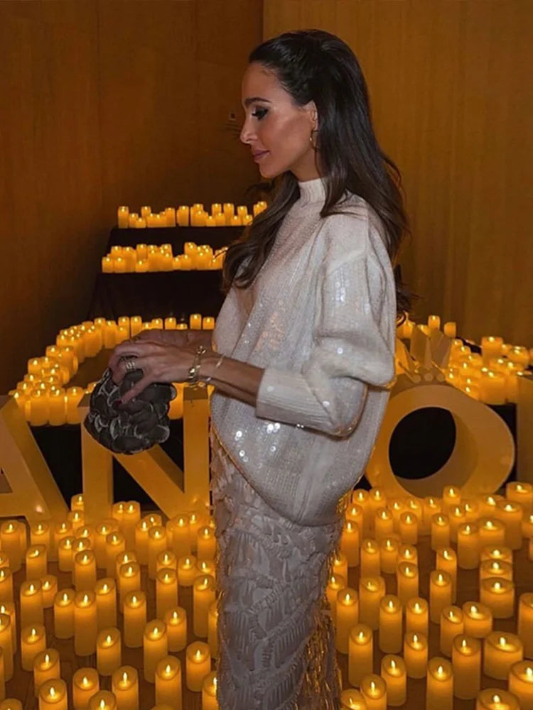 Mary Elegant Sequin Sweaters