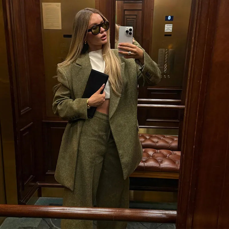 Wanda Woolen Set (Blazer/Pants)