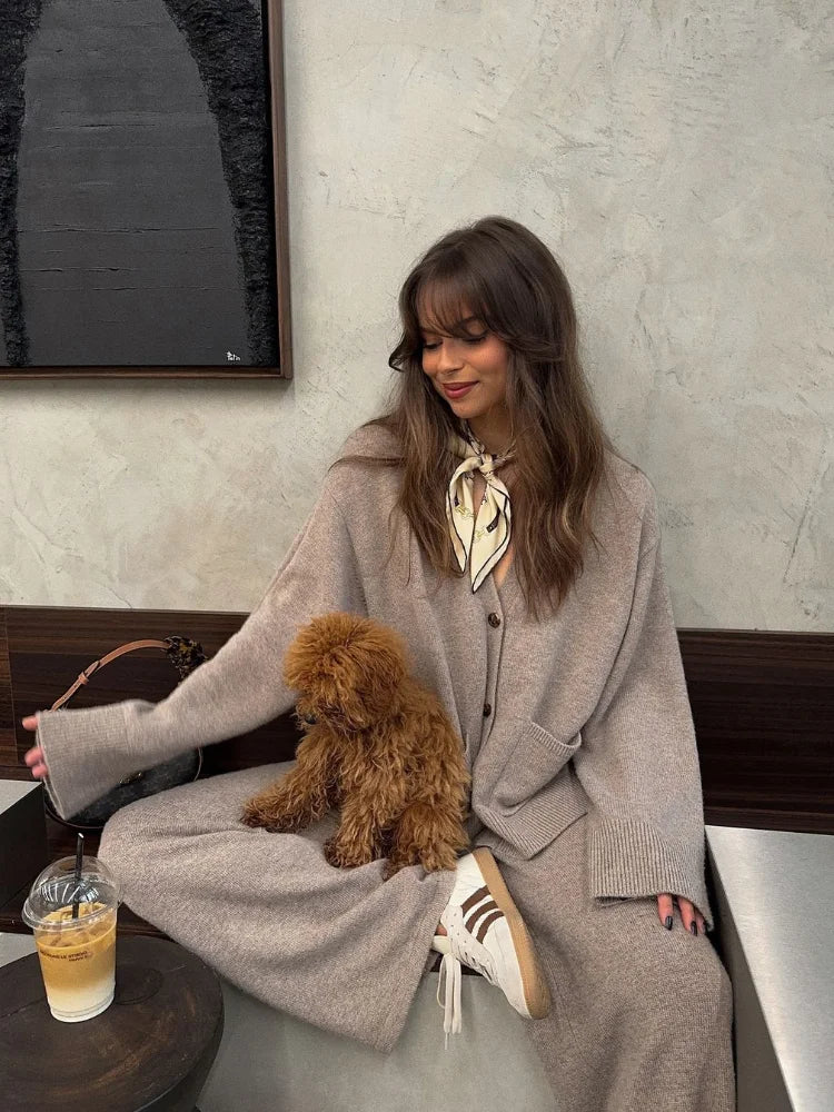 Julie Knitted Set (Cardigan/Pants)