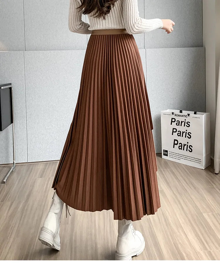 Asymmetrical Pleated Skirt