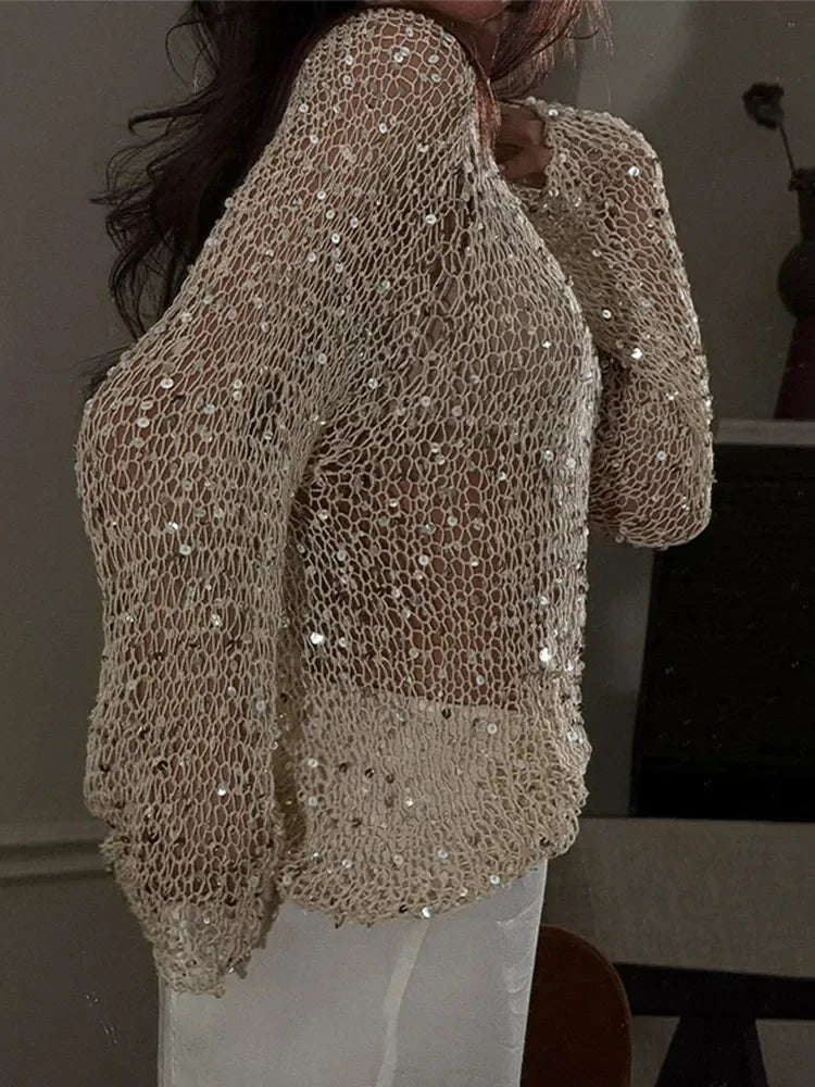 Heather Sequin Sweater