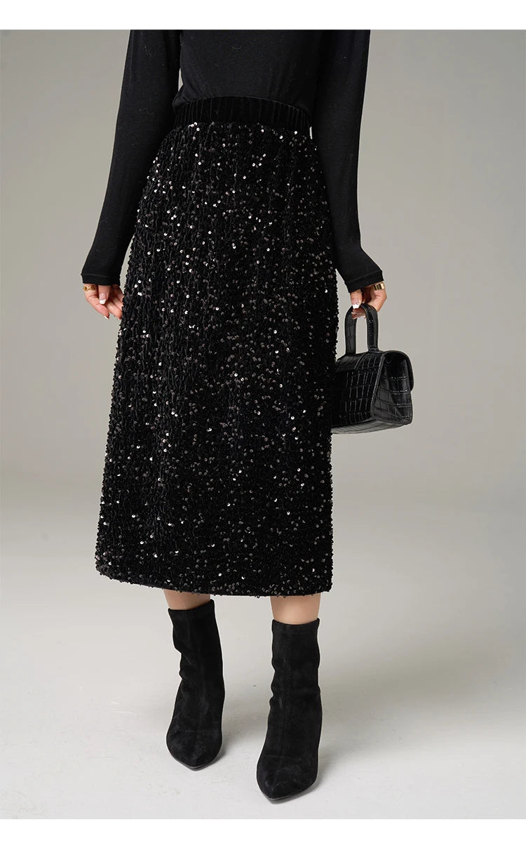 Jeanne Sequined Skirt