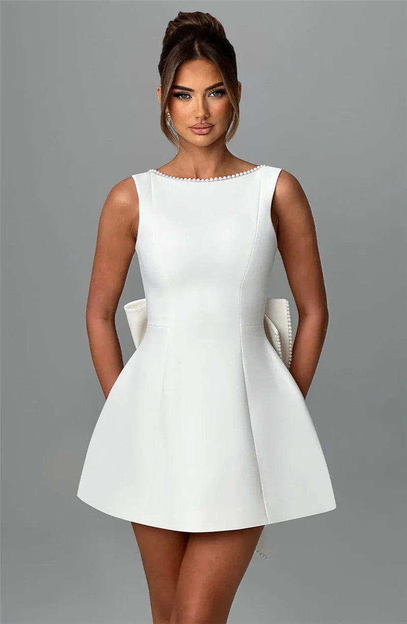 Gloria Pearl Bow Dress