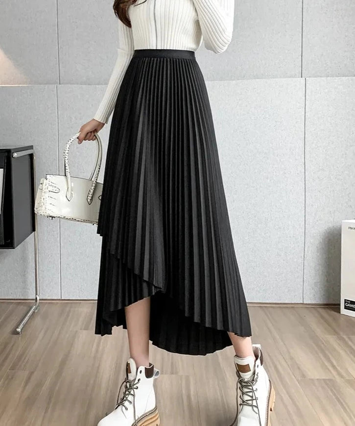 Asymmetrical Pleated Skirt