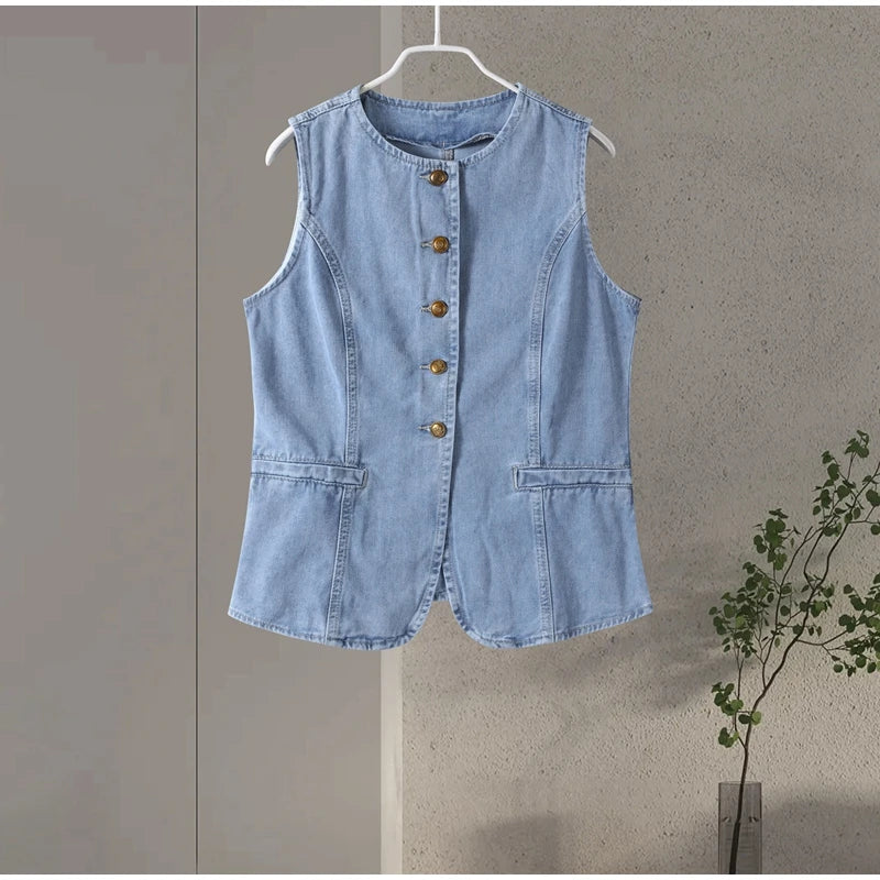 Patricia Denim Set (Vest/Pants)