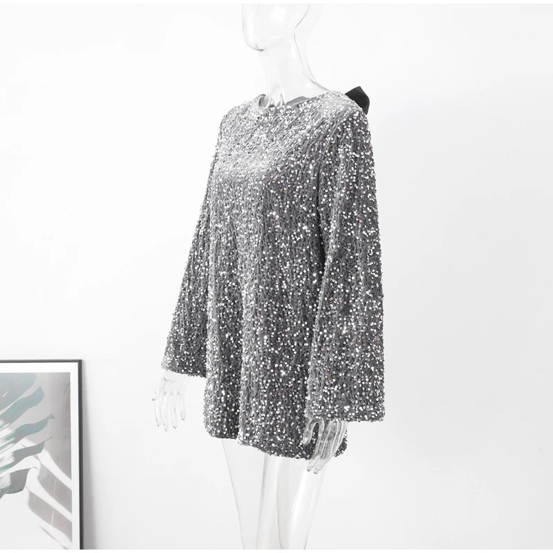 Shiny Party Dress With bow