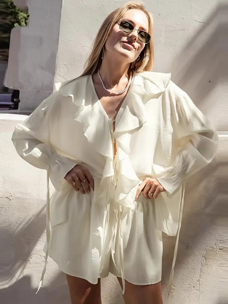 Suzanne Chiffon Set (Blouse/Shorts)