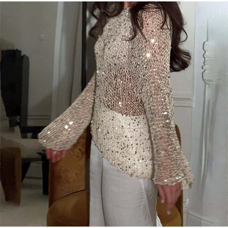 Heather Sequin Sweater
