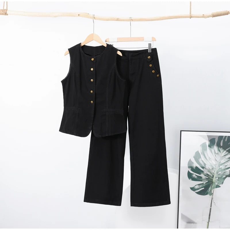 Patricia Denim Set (Vest/Pants)