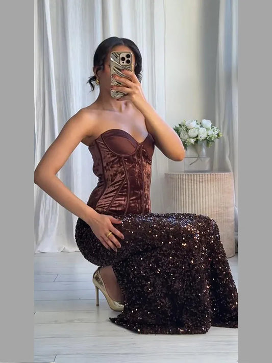 Heather Set (Skirt/Velvet Top)