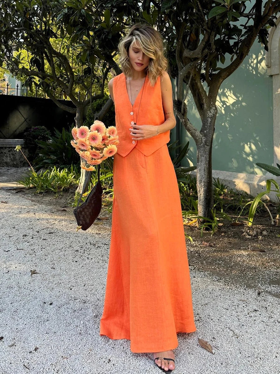 Michelle Cotton Set (Vest/Skirt)