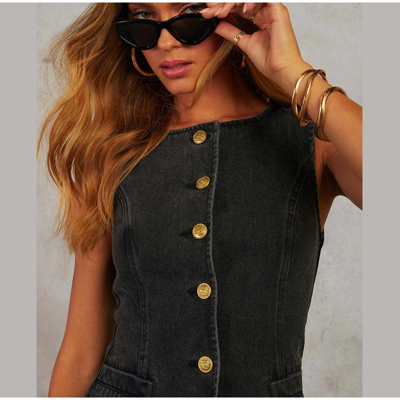 Patricia Denim Set (Vest/Pants)