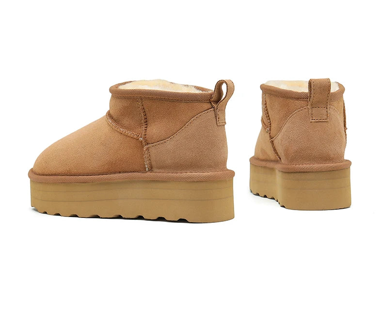 Mary Boots (Natural Fur, Suede Leather)