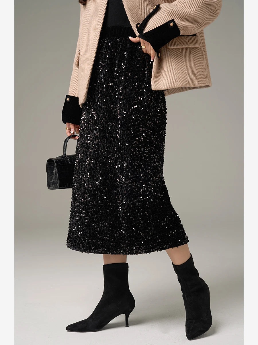 Jeanne Sequined Skirt