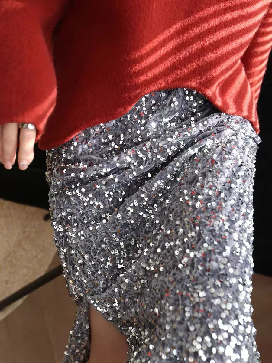 Jeanne Sequined Skirt