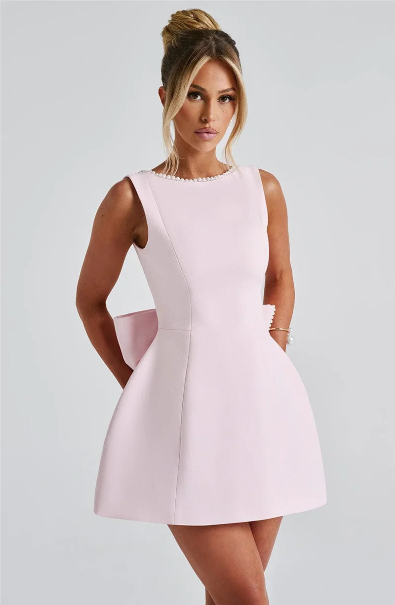 Gloria Pearl Bow Dress