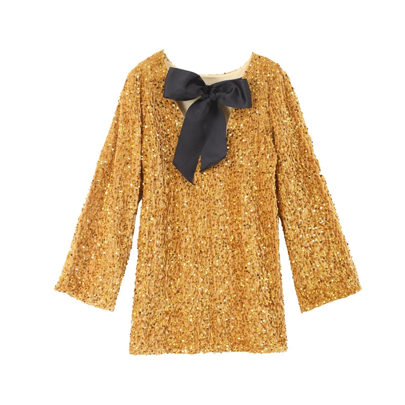 Shiny Party Dress With bow