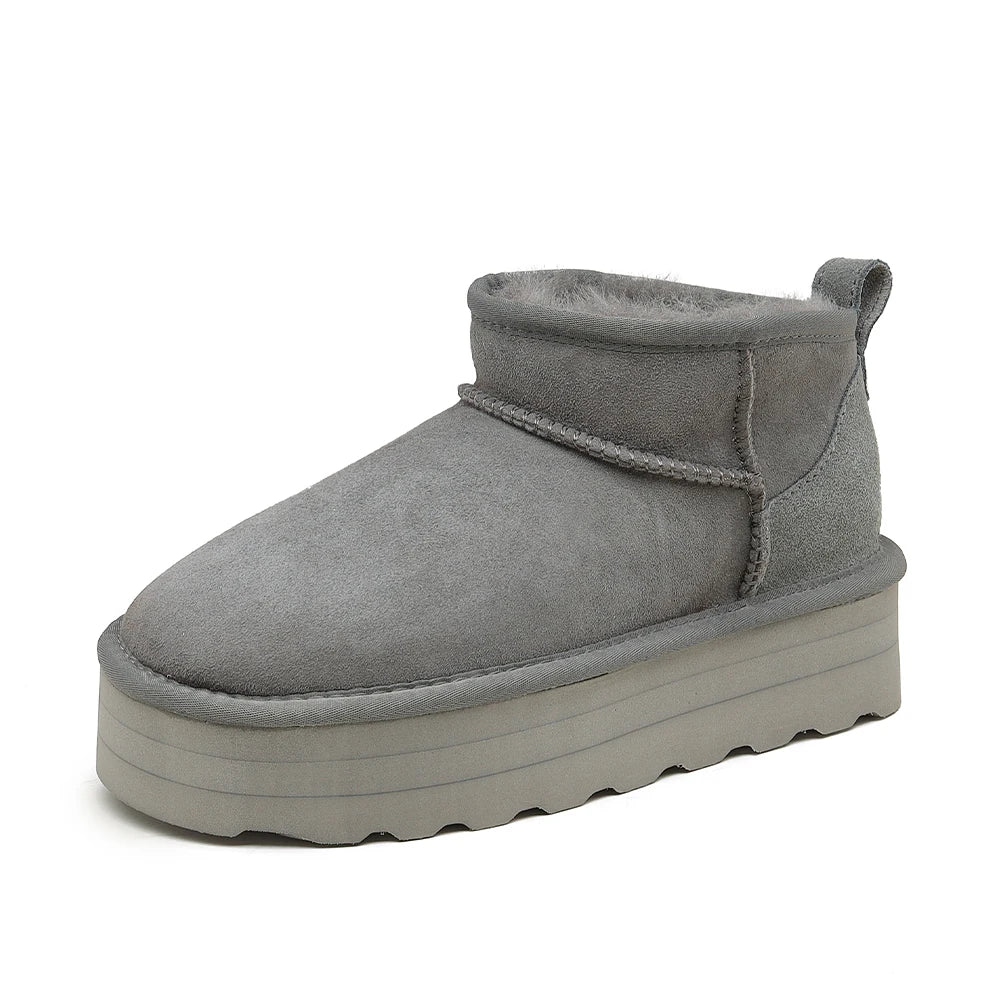 Mary Boots (Natural Fur, Suede Leather)